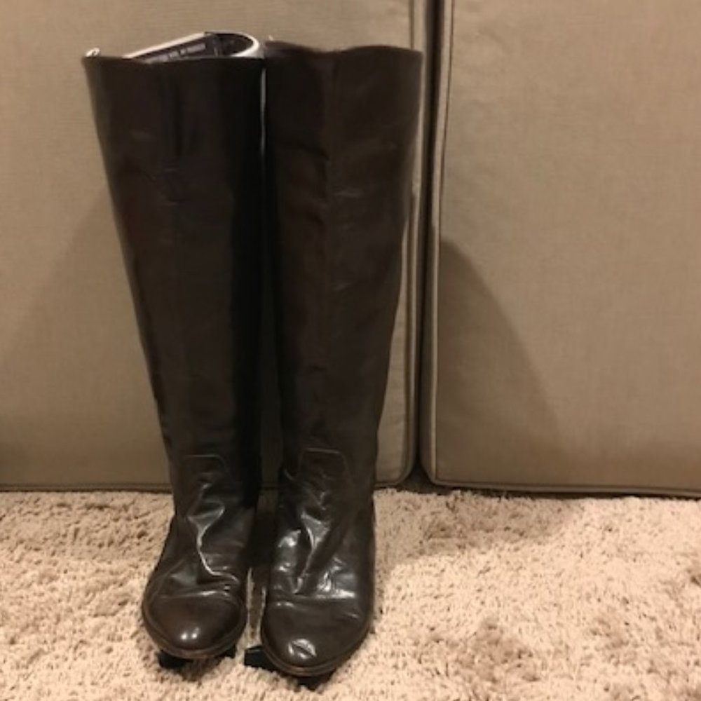 Dark Brown Leather Boots, 8M